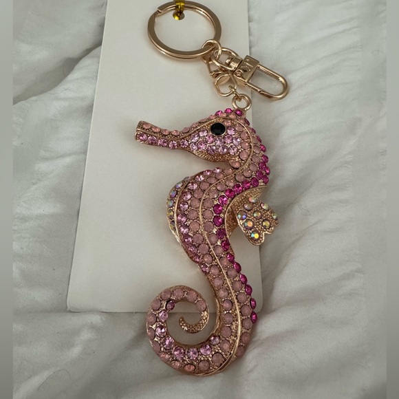 Jacqueline Kent Accessories - Pink Seahorse Keychain Sparkling New